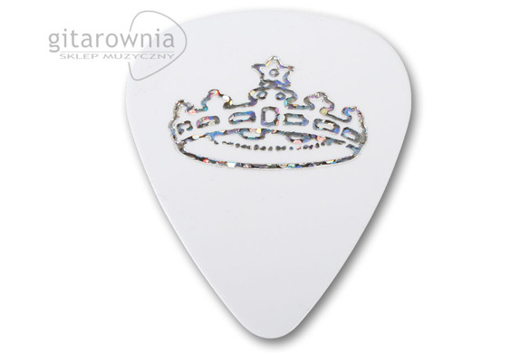 D'ANDREA kostka gitarowa Christian Symbols - korona (White, Thin)