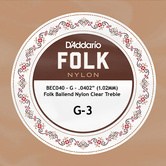 D'Addario BEC040 clear nylon struna do gitary klasycznej G-3