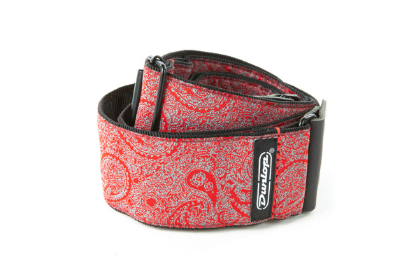 DUNLOP D6711 pas gitarowy Jaquard Paislay Red