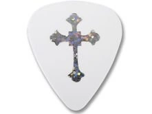 D'ANDREA kostka gitarowa Christian Symbols - krzyż (White, Thin)