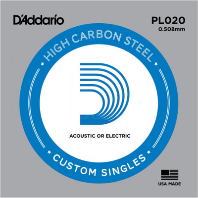 D'Addario PL020 struna pojedyncza metalowa .020