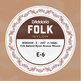 D'Addario BEB045W nylon bronze wound struna do gitary klasycznej E-6