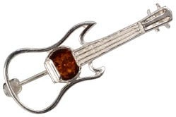 SIL0023 broszka srebrna Gitara Eelektryczna
