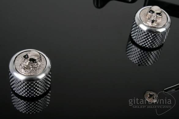 Q-PARTS Angry Skull Chrom gałka