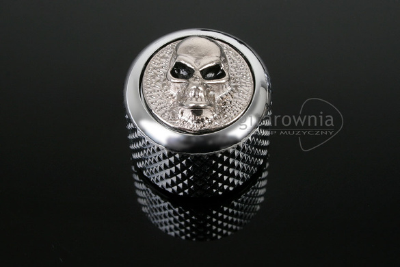 Q-PARTS Angry Skull Chrom gałka
