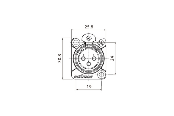 Roxtone RX3FD-NS gniazdo xlr żeńskie tablicowe