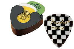 DUNLOP 5005 pickholder z kostą Fender checker medium celluloid