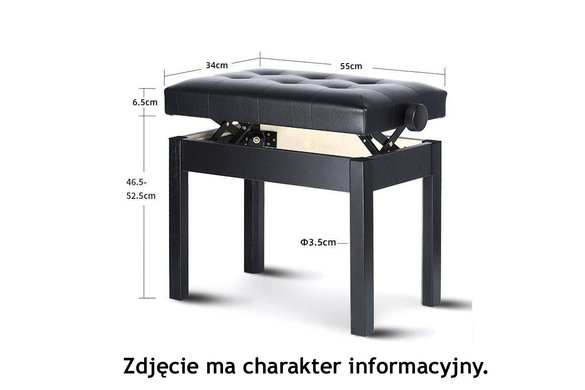 BA-212-WH Ława fortepianowa