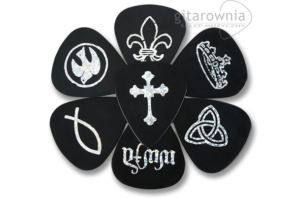 D'ANDREA kostka gitarowa Christian Symbols - krzyż (Black, Heavy)