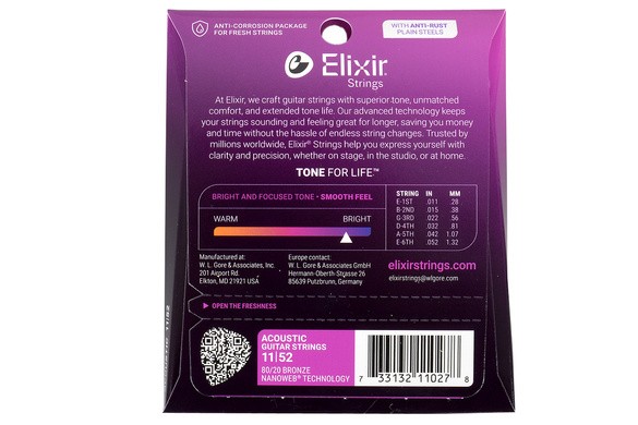 Elixir Nanoweb Bronze 11027 11-52