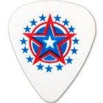 D'ANDREA USA351 White Blue Red Star, kostka gitarowa medium
