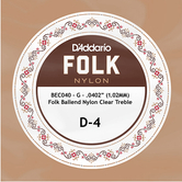 D'Addario BES031W nylon silver wound struna do gitary klasycznej D-4