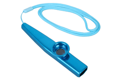 Kazoo metalowe ze sznurkiem niebieskie
