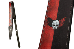 Minotaur Straps Red Black Skull Pad 562427 pas gitarowy