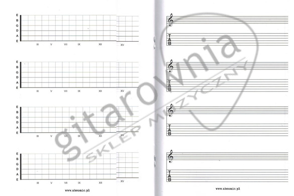 ABSONIC zeszyt nutowy dla gitarzystów B5
