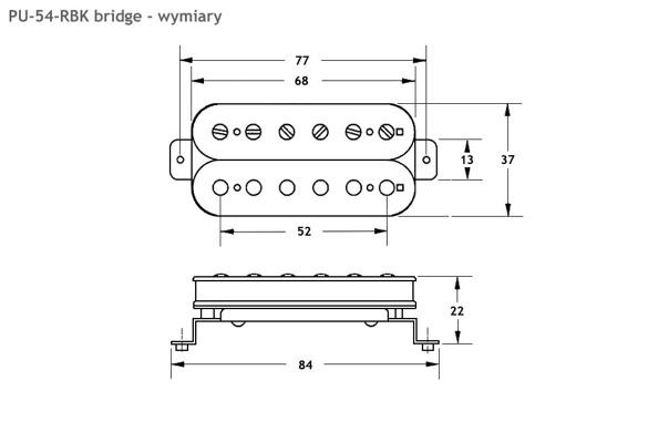 BOSTON PU-54-RBK Humbucker Bridge