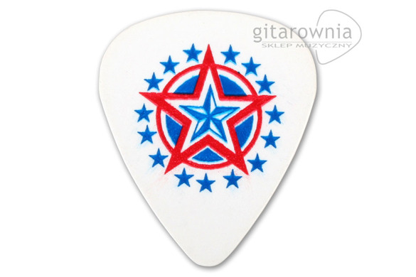 D'ANDREA USA351  Blue White Blue Red Star, kostka gitarowa medium