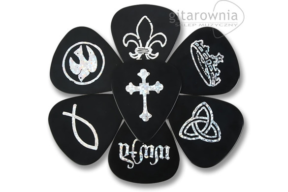 D'ANDREA kostka gitarowa Christian Symbols - lilia (Black, Heavy)