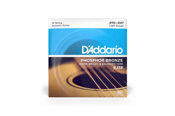 D'Addario EJ38 struny do gitary 12-strunowej 10-47