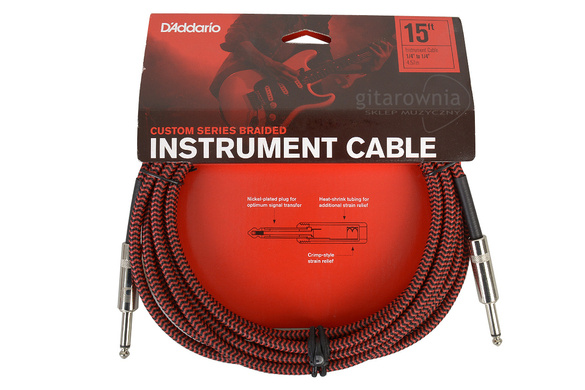 D'Addario PW-BG-15RD kabel instrumentalny 4.5m