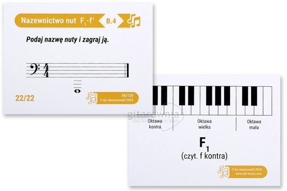 INSTRUMENT W PIGUŁCE Nuty w kluczu basowym F1-f1 