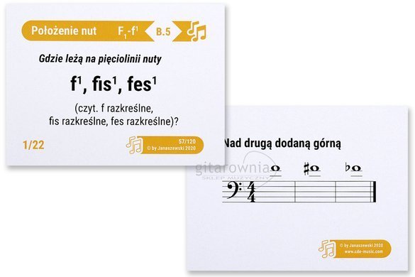 INSTRUMENT W PIGUŁCE Nuty w kluczu basowym F1-f1 