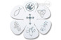 D'ANDREA kostka gitarowa Christian Symbols - WWJD What Would Jesus Do? (White, Thin)